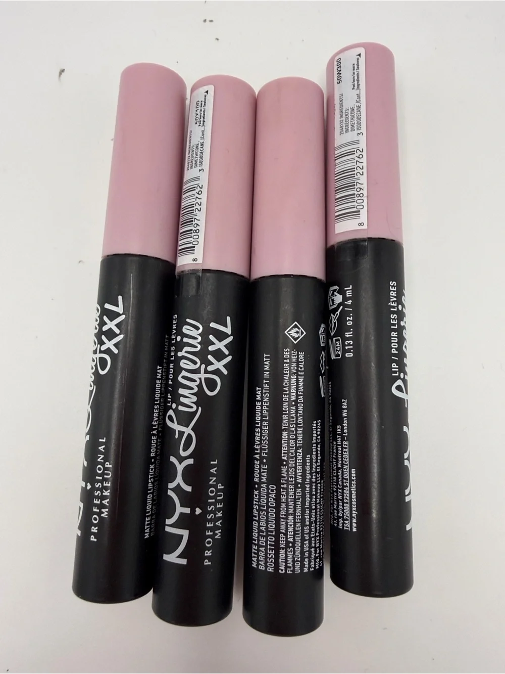 NYX Lingerie XXL Liquid Lipstick Set — Rose Pink (4 Pack)